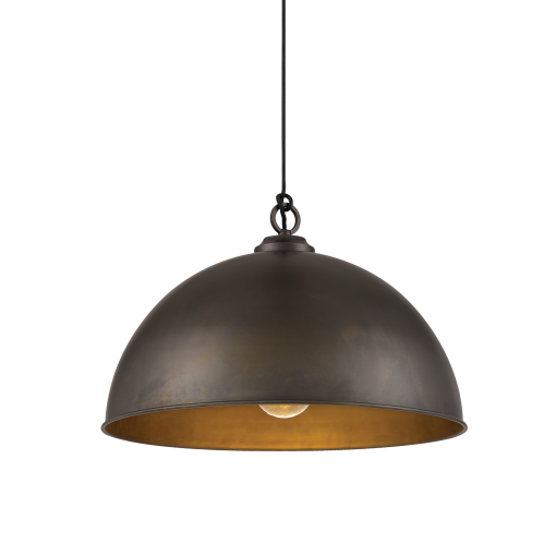 Cassidy 1 Light Large 70cm E27 Dome Pendant Weathered Iron