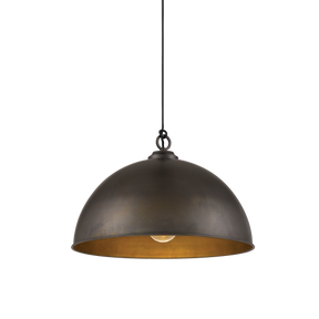 Cassidy 1 Light Medium 50cm E27 Dome Pendant Weathered Iron