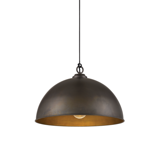 Cassidy 1 Light Medium 50cm E27 Dome Pendant Weathered Iron