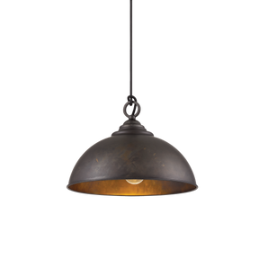 Cassidy 1 Light Small 34cm E27 Dome Pendant Weathered Iron