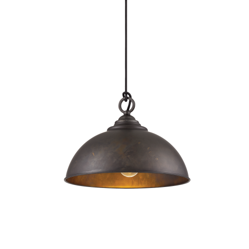 Cassidy 1 Light Small 34cm E27 Dome Pendant Weathered Iron