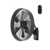 Como 400mm 16" 3 Speed Remote 55W AC Wall Fan With Timer Black