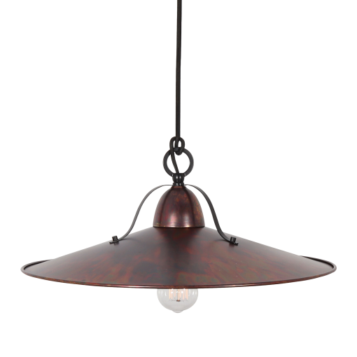 Benson L AC 1 light Large 48cm E27 Pendant Acid Copper Wash