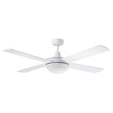 Lifestyle 1320mm 4 Blade Ceiling Fan with 24w LED Light Tricolour White