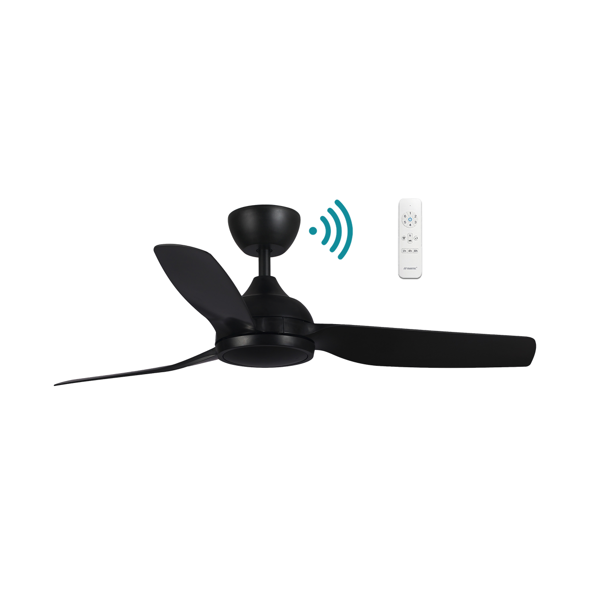 Daytona DC 1320mm IP55 Full ABS 3 Blade WIFI & Remote Control Ceiling Fan Only Matt Black