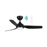 Daytona DC 1320mm IP55 Full ABS 3 Blade WIFI & Remote Control Ceiling Fan with Variable Dim 24w CCT LED Light Matt Black