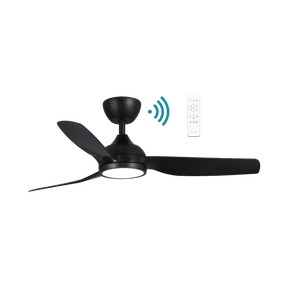 Daytona DC 1320mm IP55 Full ABS 3 Blade WIFI & Remote Control Ceiling Fan with Variable Dim 24w CCT LED Light Matt Black