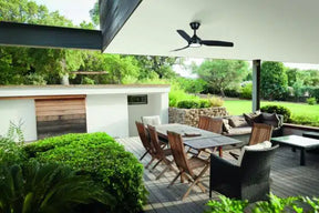 Daytona DC 1320mm IP55 Full ABS 3 Blade WIFI & Remote Control Ceiling Fan with Variable Dim 24w CCT LED Light Matt Black