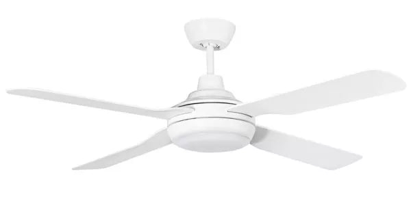 Discovery II 1320mm 4 Blade ABS Ceiling Fan with 15w Tricolour LED Light White
