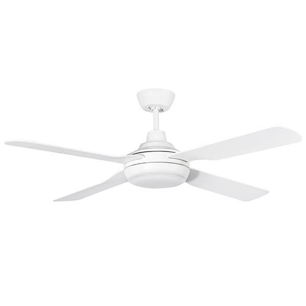 Discovery II 1220mm 4 Blade ABS Ceiling Fan with 15w Tricolour LED Light White
