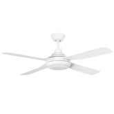 Discovery II 1320mm 4 Blade ABS Ceiling Fan with 15w Tricolour LED Light White