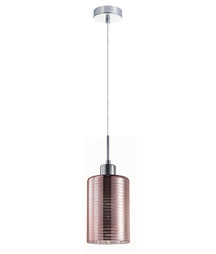 ESPEJO2: Interior Iron & Rose Gold Oblong Glass with Line Effect Pendant Lights