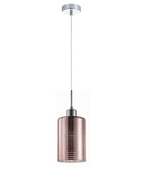 ESPEJO2: Interior Iron & Rose Gold Oblong Glass with Line Effect Pendant Lights