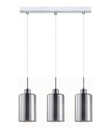 ESPEJO3: Interior Iron & Chrome Oblong Glass with Dotted Effect Pendant Lights