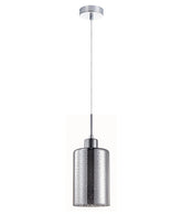 ESPEJO3: Interior Iron & Chrome Oblong Glass with Dotted Effect Pendant Lights