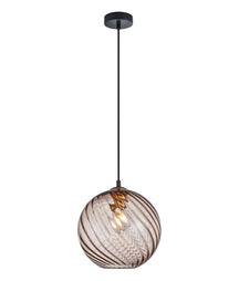 ESPIRAL: Interior Wine Glass Shade Wavy Finish Round Pendant Lights