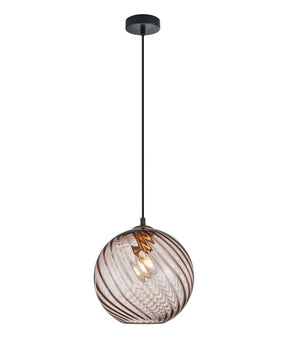 ESPIRAL: Interior Wine Glass Shade Wavy Finish Round Pendant Lights