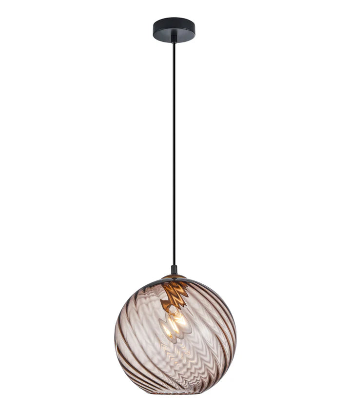 ESPIRAL: Interior Wine Glass Shade Wavy Finish Round Pendant Lights