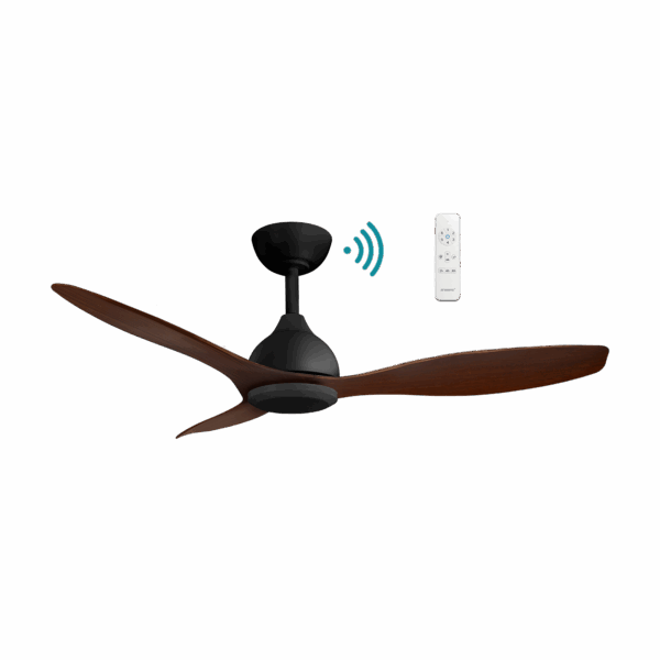 Elite DC 1320mm 3 ABS Blade WIFI & Remote Control Ceiling Fan Only Matt Black/Walnut
