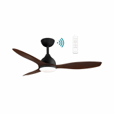 Elite DC 1320mm 3 ABS Blade WIFI & Remote Control Ceiling Fan with Variable Dim 18w CCT LED Light Matt Black/Walnut