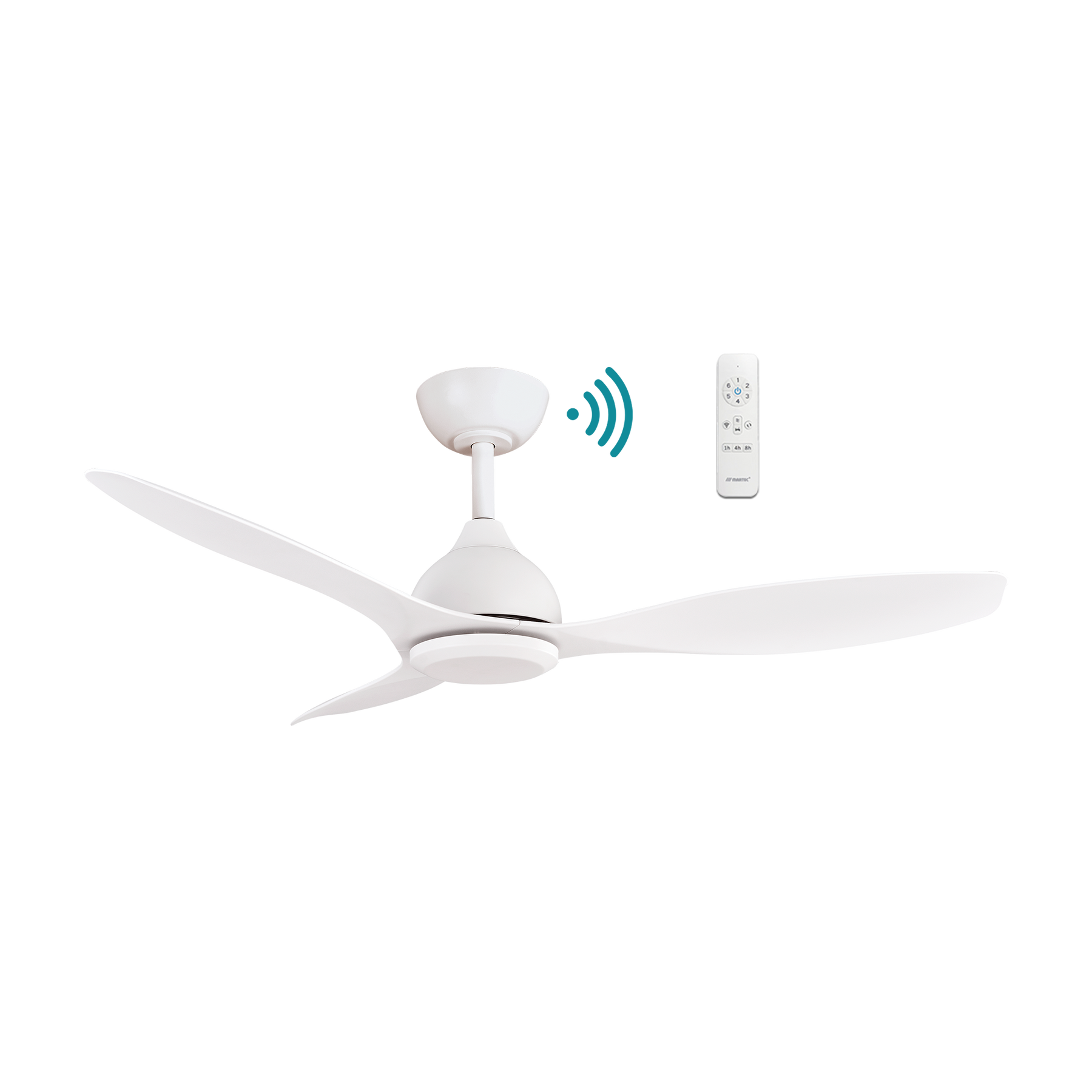 Elite DC 1320mm 3 ABS Blade WIFI & Remote Control Ceiling Fan Only Matt White