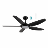 Esprit DC 1320mm 5 ABS Blade WIFI & Remote Control Ceiling Fan with Variable Dim 20w CCT LED Light Matt Black