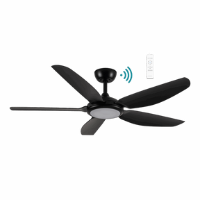 Esprit DC 1320mm 5 ABS Blade WIFI & Remote Control Ceiling Fan with Variable Dim 20w CCT LED Light Matt Black