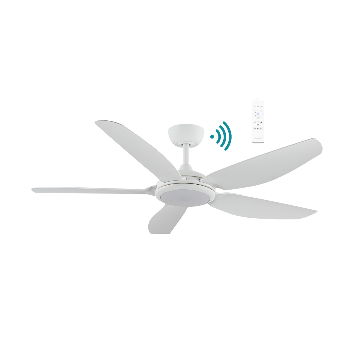 Esprit DC 1320mm 5 ABS Blade WIFI & Remote Control Ceiling Fan with Variable Dim 20w CCT LED Light Matt White
