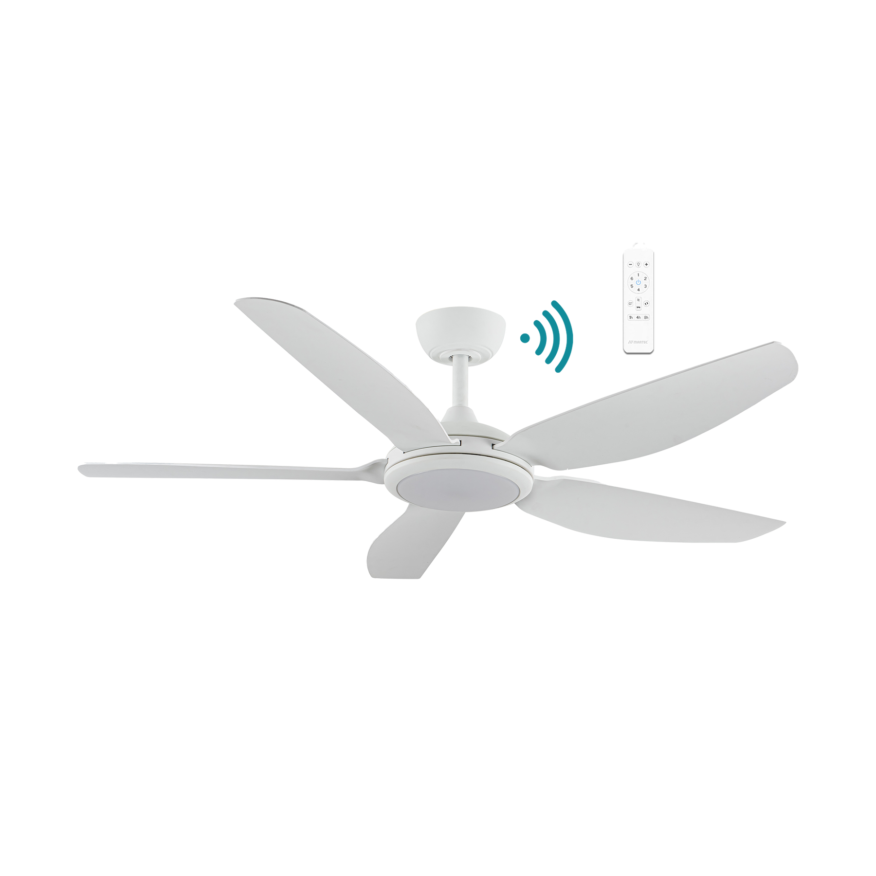 Esprit DC 1320mm 5 ABS Blade WIFI & Remote Control Ceiling Fan with Variable Dim 20w CCT LED Light Matt White