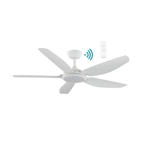 Esprit DC 1320mm 5 ABS Blade WIFI & Remote Control Ceiling Fan with Variable Dim 20w CCT LED Light Matt White