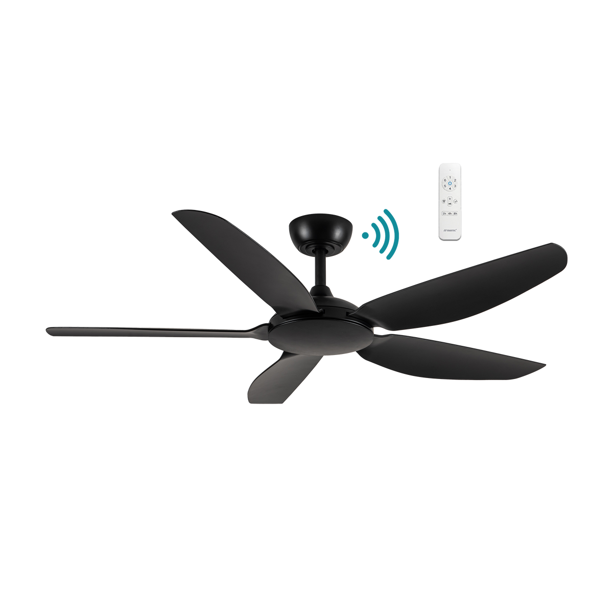 Esprit DC 1320mm 5 ABS Blade WIFI & Remote Control Ceiling Fan Only Matt Black