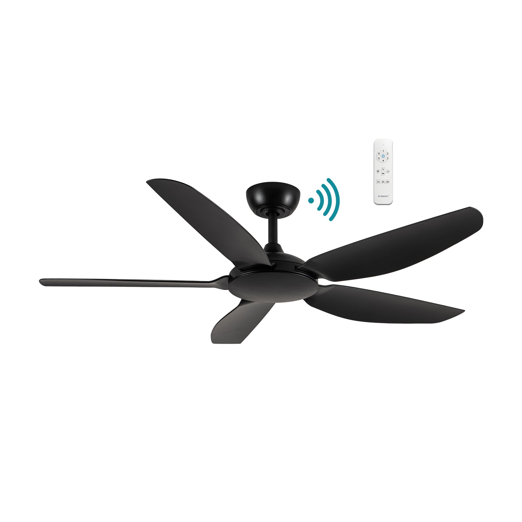 Esprit DC 1320mm 5 ABS Blade WIFI & Remote Control Ceiling Fan Only Matt Black