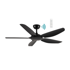 Esprit DC 1320mm 5 ABS Blade WIFI & Remote Control Ceiling Fan Only Matt Black