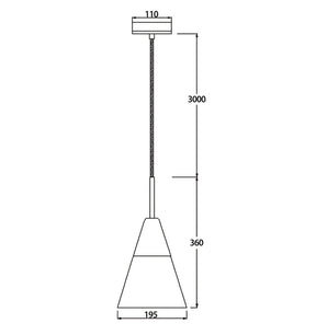 FINN: Scandinavian Blonde Wood & Opal Glass Medium Cone Pendant Light