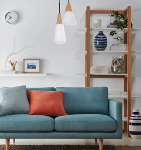 FINN: Scandinavian Blonde Wood & Opal Glass Long Cone Pendant Light