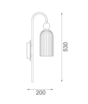 FLAUTA Interior Round Top Cylinder Ribbed Wall Lights