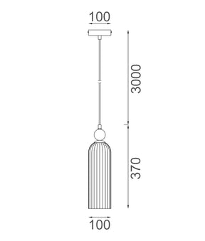 FLAUTA: Interior Round Top Cylinder Ribbed Pendant Lights