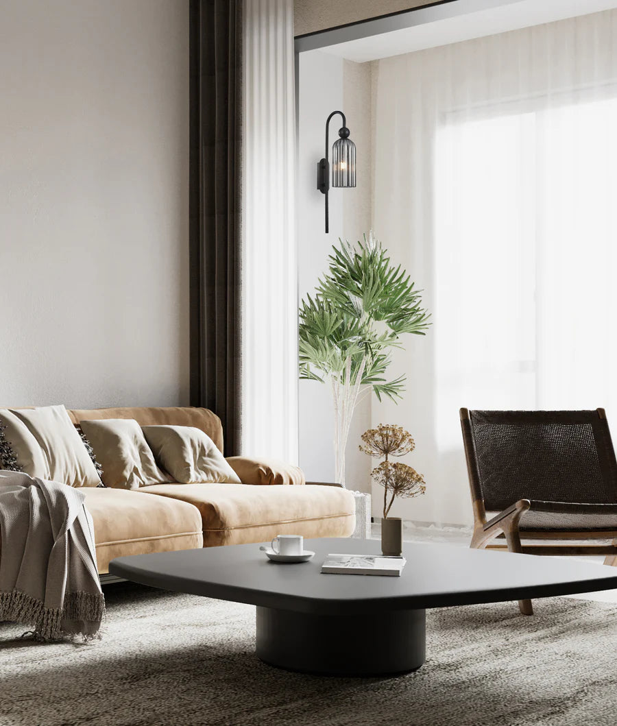 FLAUTA Interior Round Top Cylinder Ribbed Wall Lights