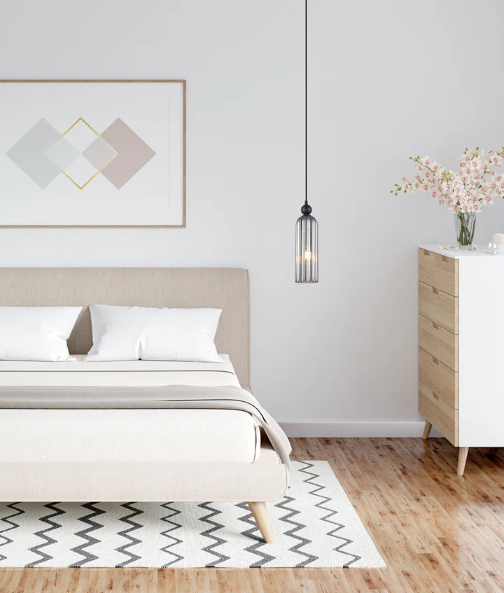 FLAUTA: Interior Round Top Cylinder Ribbed Pendant Lights