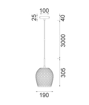 FOSSETTA: Interior Wine Glass Shape Dimpled Pendant Lights