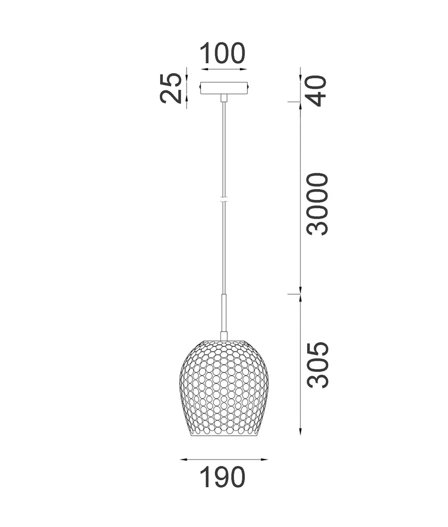 FOSSETTA: Interior Wine Glass Shape Dimpled Pendant Lights