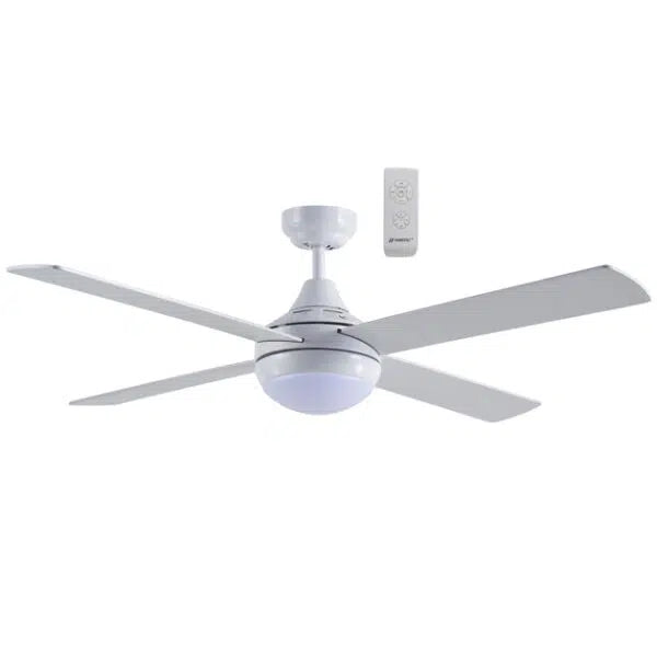 Link 1220mm 4 Blade Ceiling Fan with 15w LED Tricolour Light White