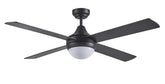 Link 1220mm 4 Blade Ceiling Fan & Light 2 x E27 Matt Black