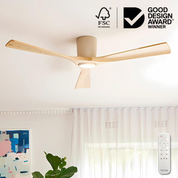 Gaia DC Ceiling Fan with Dimmable CCT LED Light – 48″