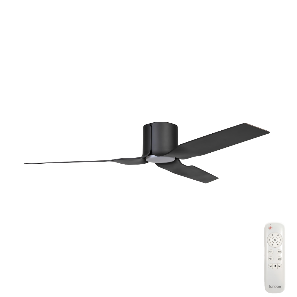 Fanco Flow DC Ceiling Fan with LED Light – Black 52″