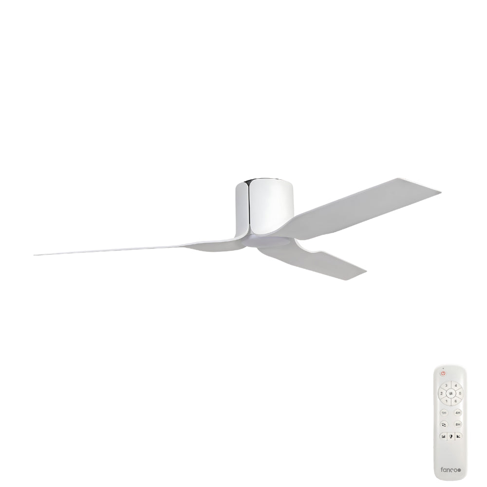 Fanco Flow DC Ceiling Fan with LED Light – White 52″