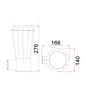 GEB Exterior LED Dark Grey Tapered Surface Mounted Wall Light IP54