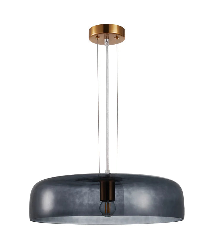 GELATINA: Interior Dome Glass with Brass Highlight Pendant Lights