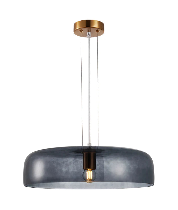 GELATINA: Interior Dome Glass with Brass Highlight Pendant Lights