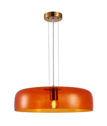 GELATINA: Interior Dome Glass with Brass Highlight Pendant Lights